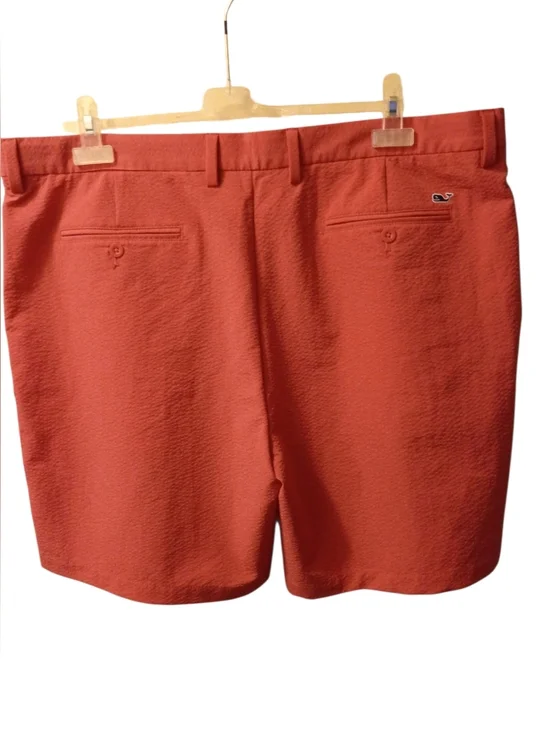 Vineyard Vines 8"Textured Performance Breaker Short Mens 40 Coral GolfSeersucker - Picture 2 of 5